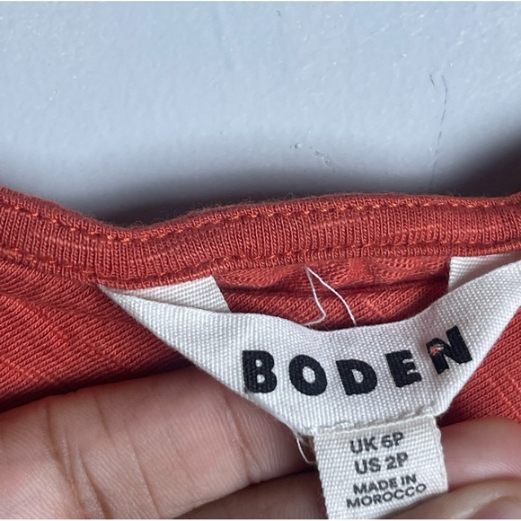 Boden Women's Red Knot Front Jersey Midi Dress Petite Size 6P - Picture 7 of 12